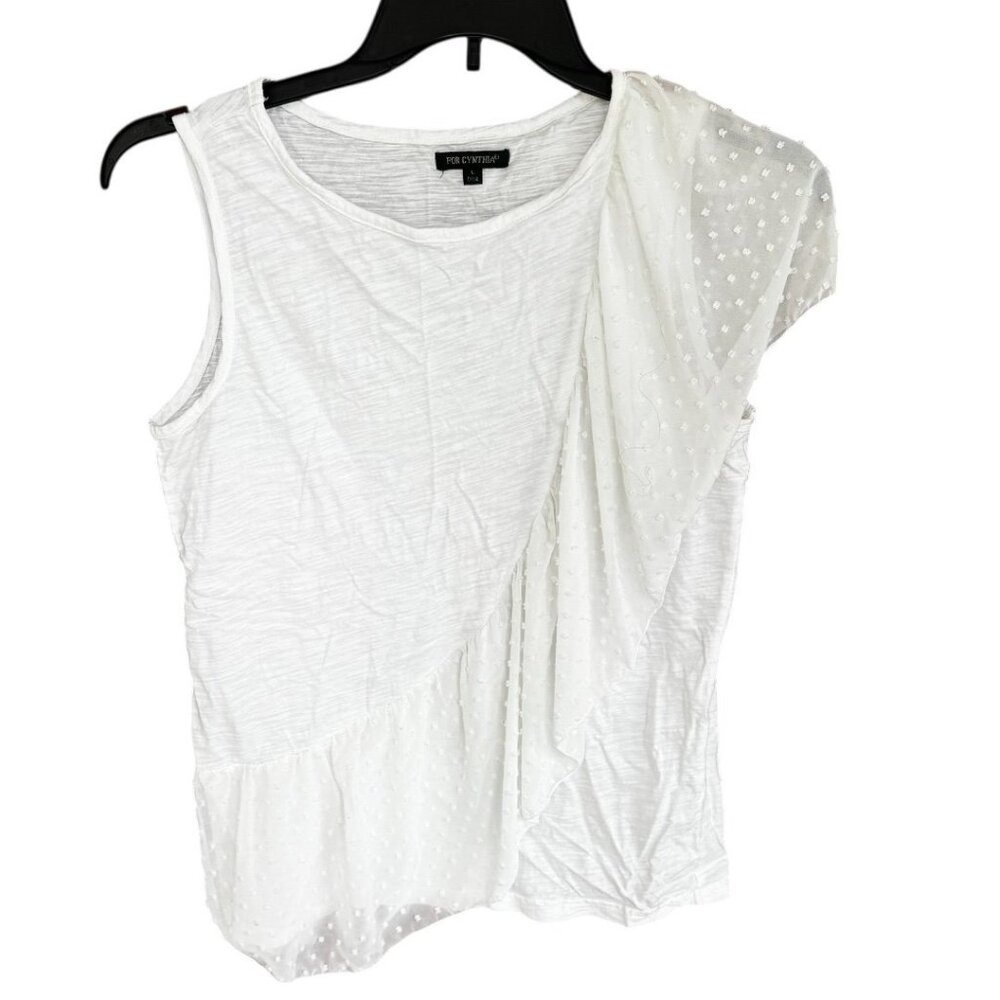 For Cynthia Womens Top Large Casual Blouse Shirt Lightweight Classic Ruffle